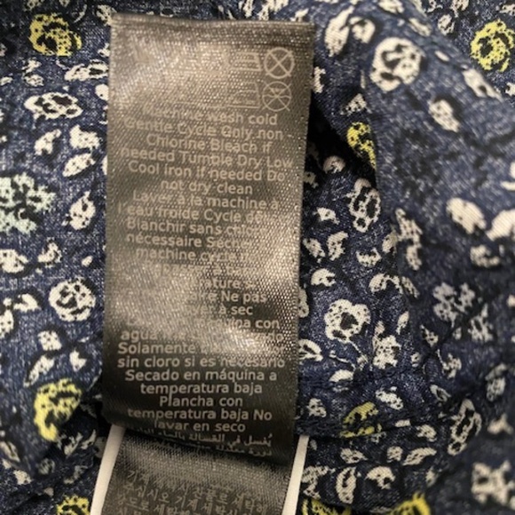 John Varvatos Blue Floral Cotton Button Up Shirt Size L - Picture 8 of 9